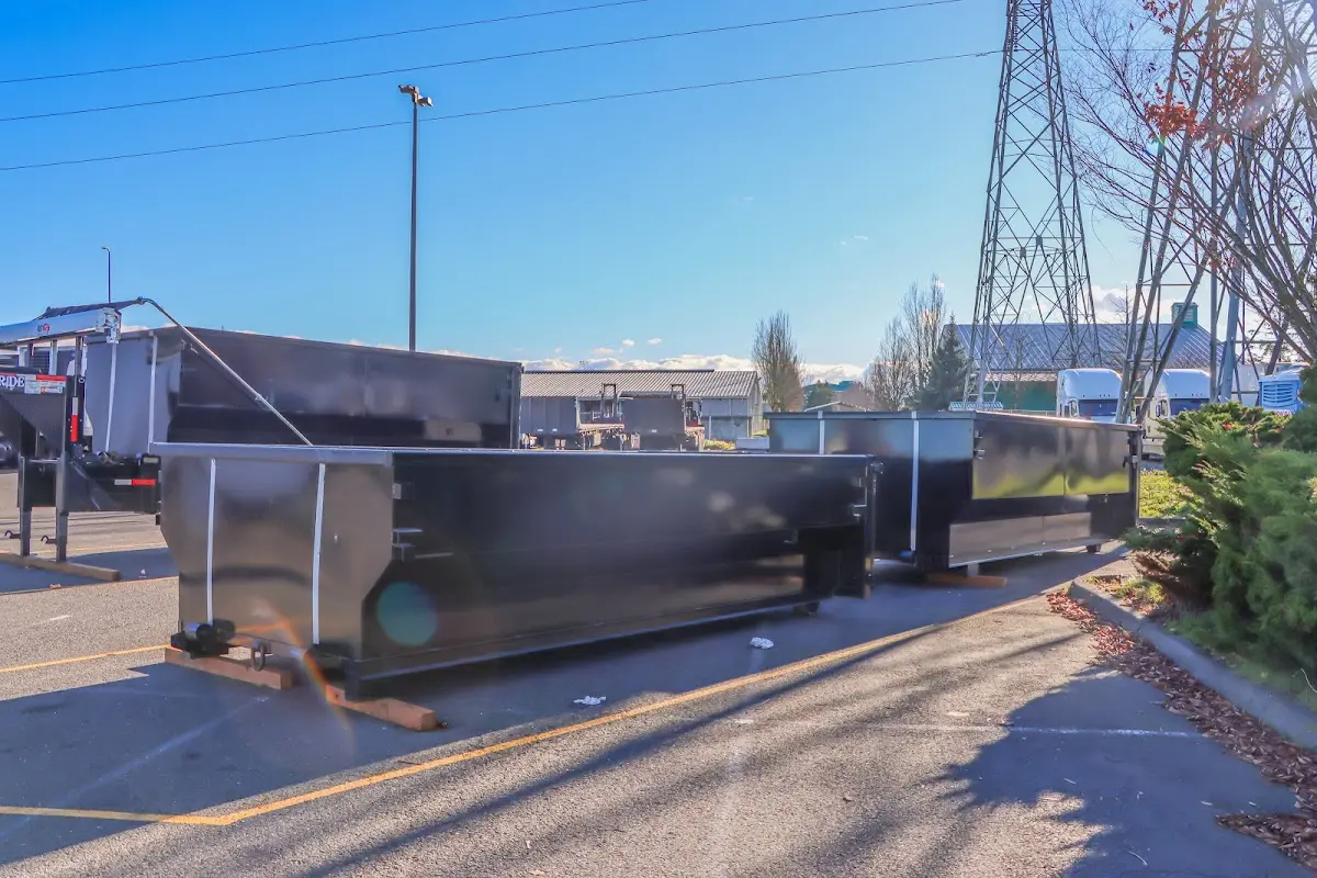Roll-off dumpster ready for waste disposal at job site for Estate Cleanout Dumpster Rental in Hoover